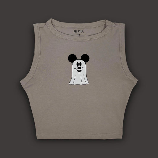 Mickey Ghost Crop Tank | Disney Shirt | Halloween