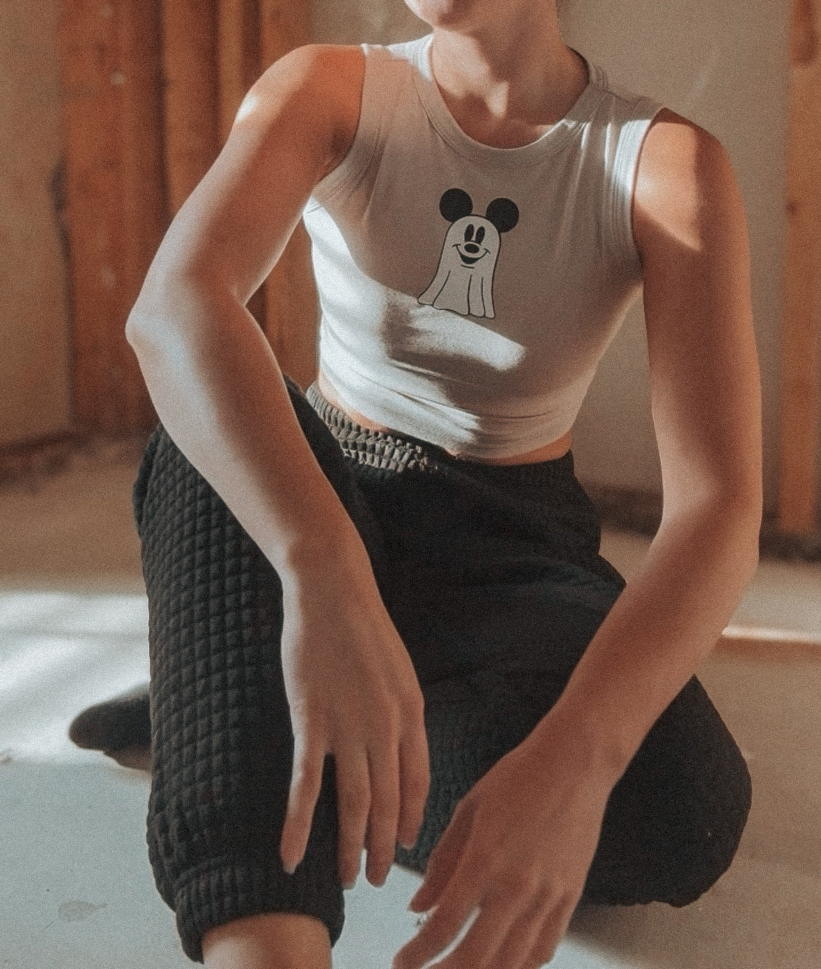 Mickey Ghost Crop Tank | Disney Shirt | Halloween