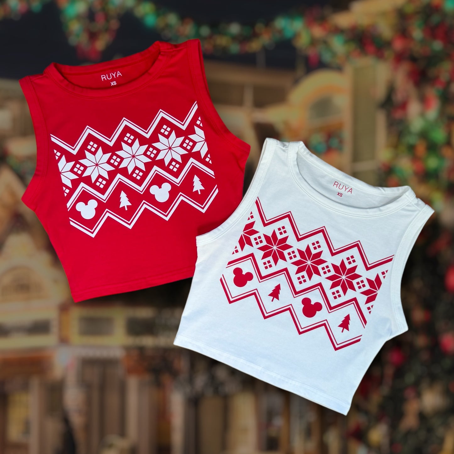 Nordic Mickey Crop Tank | Christmas Sweater | Disney Shirt