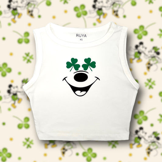 Shamrock Mickey Crop Tank | Disney Shirt | St Patrick's Day