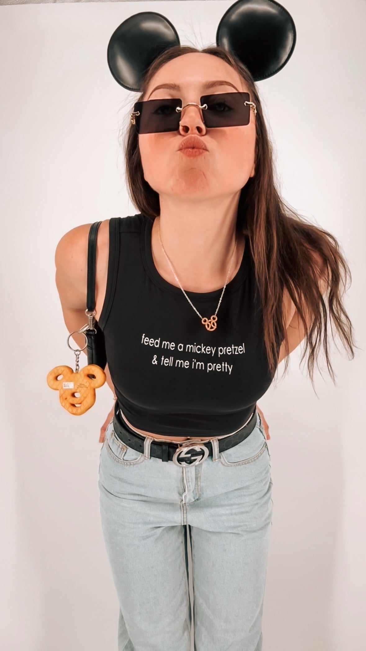 Feed Me a Mickey Pretzel & Tell Me I'm Pretty Crop Tank | Disney Shirt