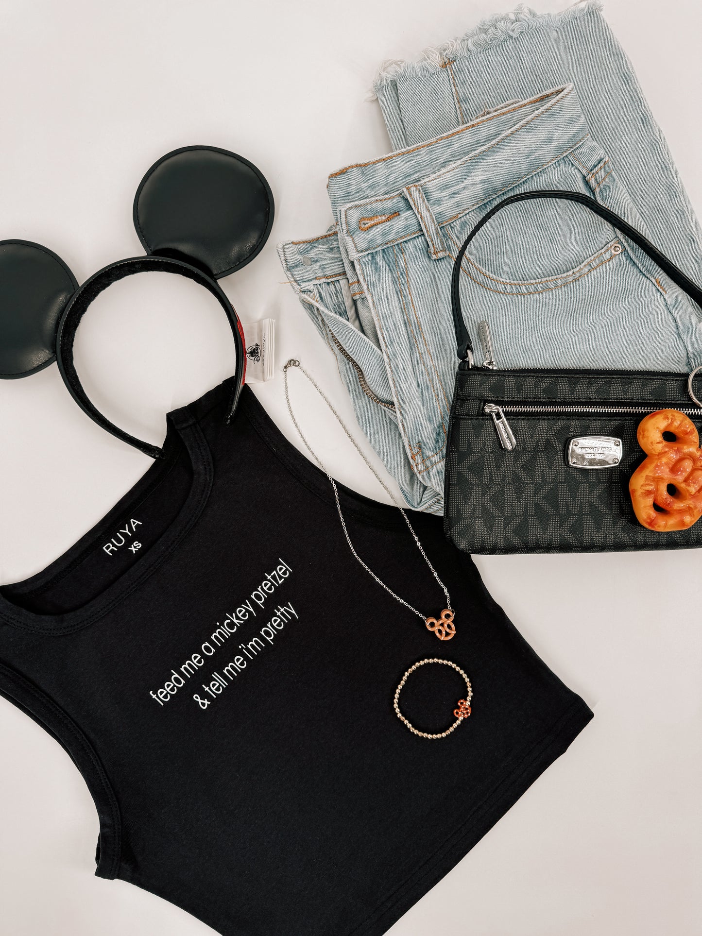 Feed Me a Mickey Pretzel & Tell Me I'm Pretty Crop Tank | Disney Shirt