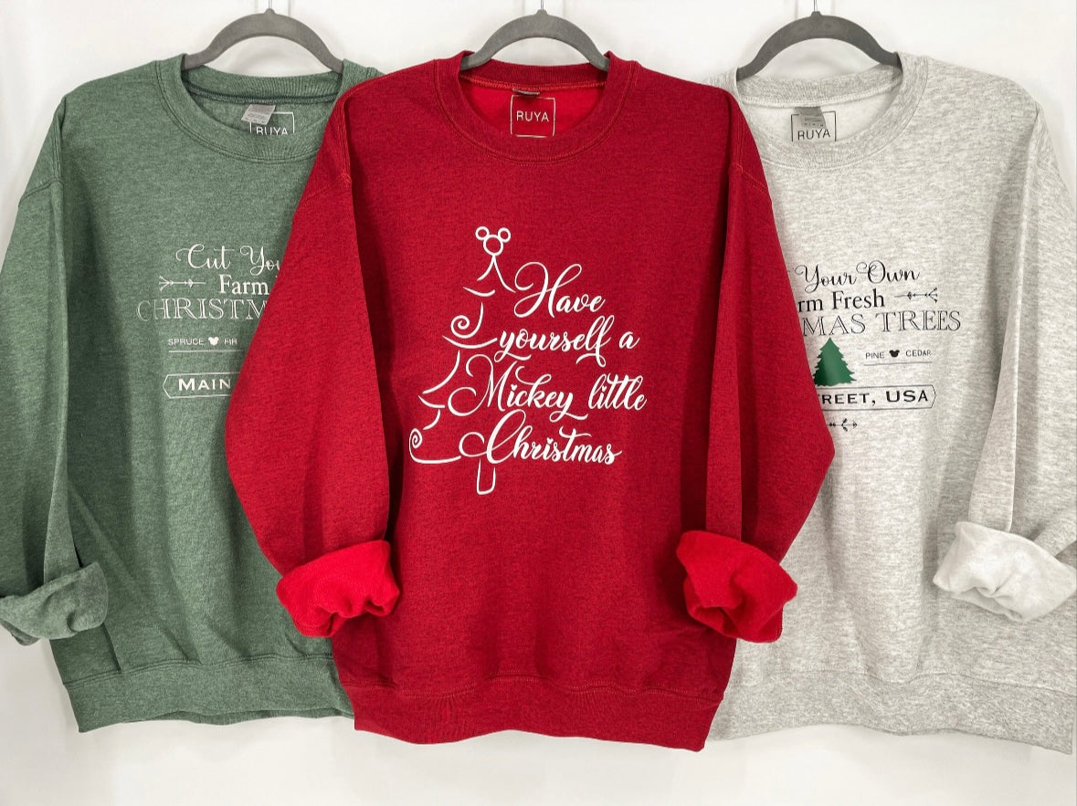 Mickey Little Christmas Crewneck Sweatshirt | Disney | FINAL SALE