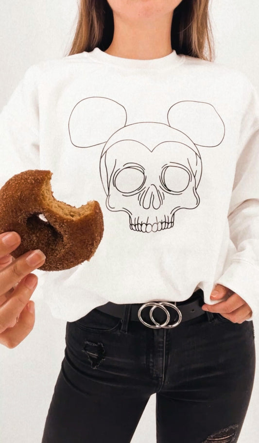 Mickey Skull Crewneck Sweatshirt | Halloween | Disney | FINAL SALE