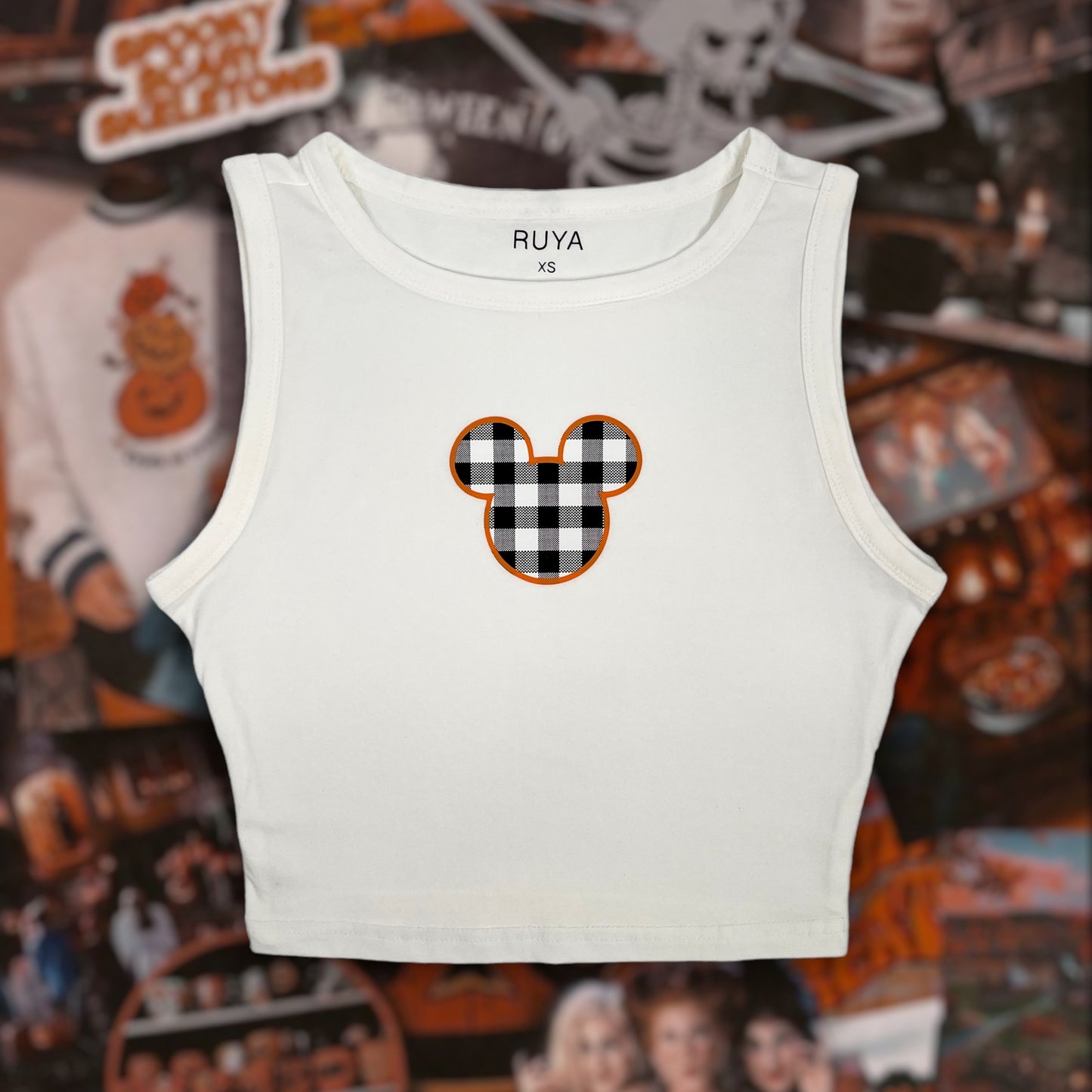 Buffalo Plaid Mickey Crop Tank | Fall | Disney