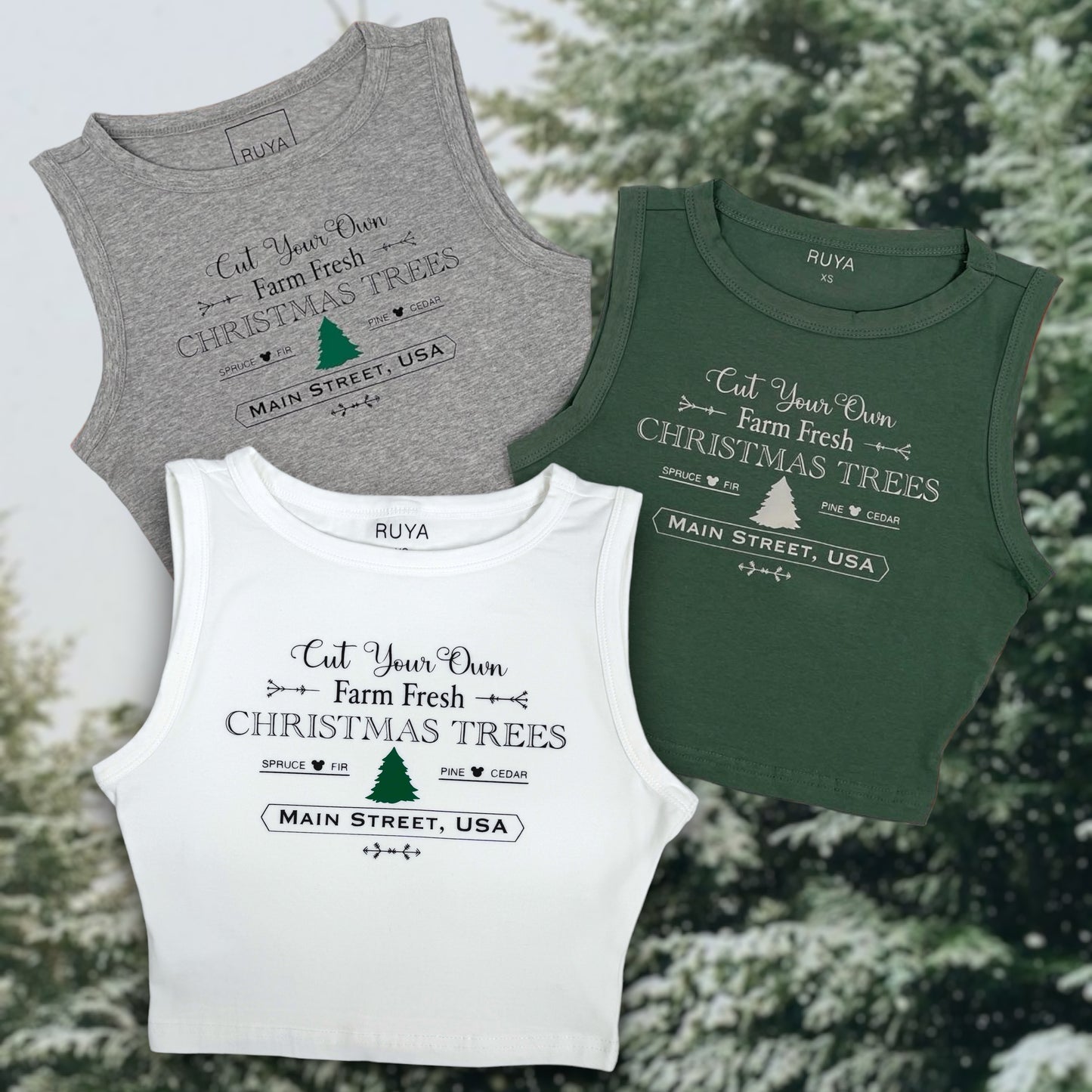 Main Street Christmas Trees Crop Tank | Disney