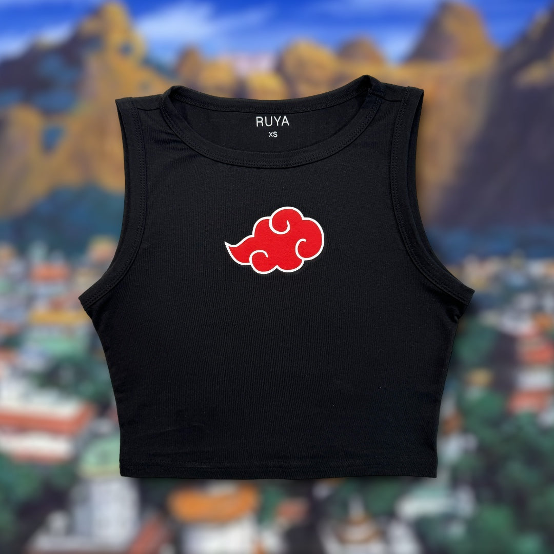 Naruto Akatsuki Cloud Crop Tank | Anime