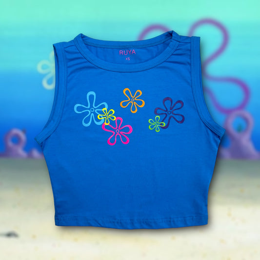 Bikini Bottom Sky Crop Tank | Spongebob | Flowers | Universal