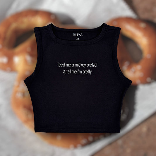Feed Me a Mickey Pretzel & Tell Me I'm Pretty Crop Tank | Disney Shirt