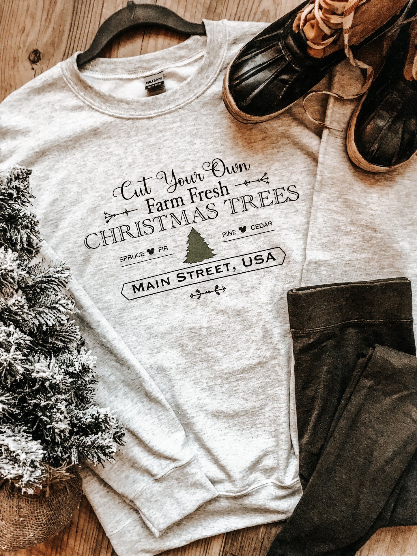 Main Street Christmas Trees Crewneck Sweatshirt | Disney | FINAL SALE